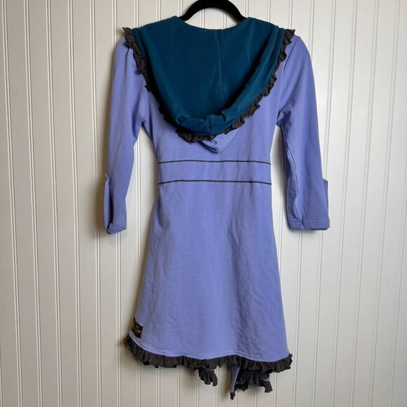 Matilda Jane Jacket Size Medium Lilac, Teal, Ruffled, Hooded, Tie Front C23 - Picture 10 of 10